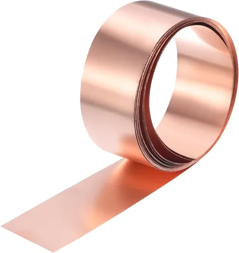 Miniatura 28 de uxcell Rollo de lámina de cobre de 78.740 in x 0.394 in x 0.001 in, 99.9% de tira de cobre puro de cobre intermitente placa de lámina de metal