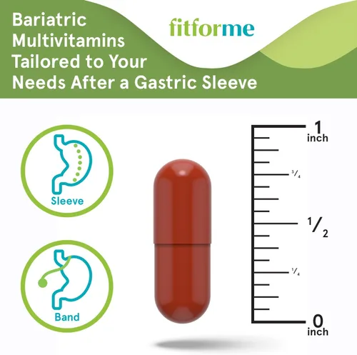 Miniatura 8 de FitForMe Multivitamínico bariátrico, diseñado para cirugía de manga gástrica – cápsula de un día, suministro para 30 días, cápsula óptima WLS fácil
