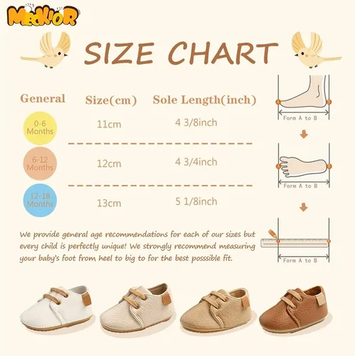 Miniatura 6 de Meckior - Tenis tipo botín para niños y niñas pequeños de 1 a 3 años con suela suave antideslizante de cuero sintético. Mocasines para bebés recién