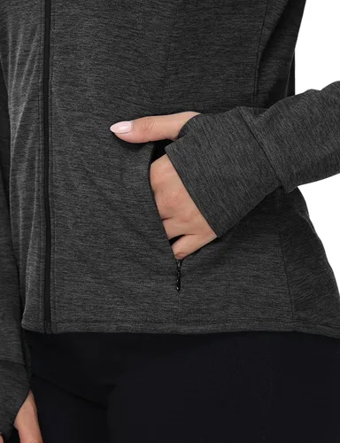 Miniatura 49 de TBMPOY Chaquetas con capucha y protección solar UPF 50+ para mujer, ligeras, de manga larga, para senderismo, exteriores, con cremallera completa