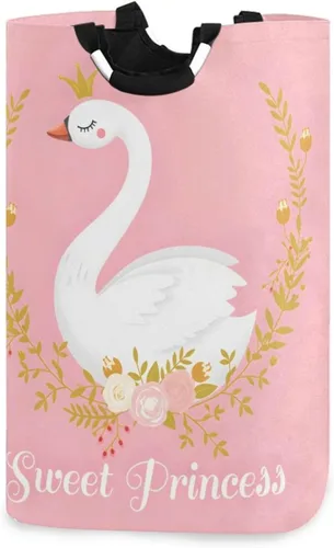 Miniatura 2 de senya Cesta de almacenamiento grande con asas y diseño de princesa cisne, organizador plegable para ropa sucia, juguetes Multi 2