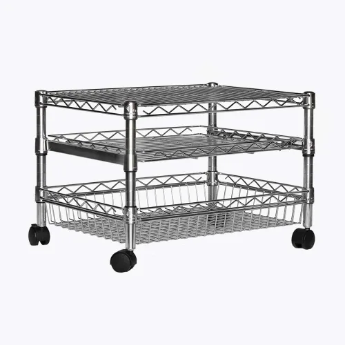 Miniatura 3 de SI Shelving Inc. - Mini carrito de nevera de 18 pulgadas de profundidad x 24 pulgadas de ancho x 14 pulgadas de alto para dormitorios con estante