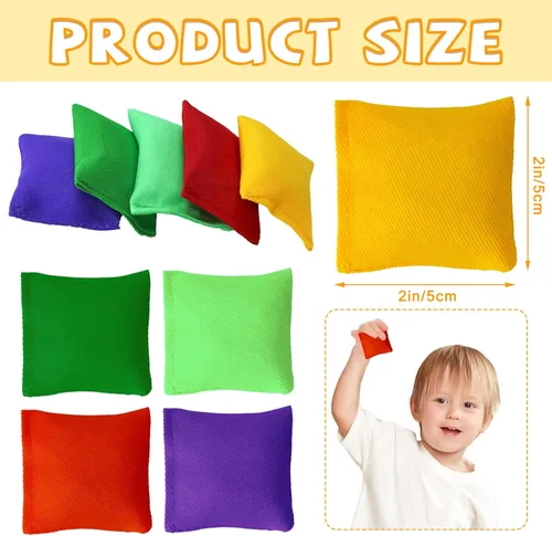 Miniatura 2 de Puf pequeños y coloridos de nailon para juegos de lanzamiento de manos, duraderos para niños y exteriores, bolsas de lanzamiento para aula, patio