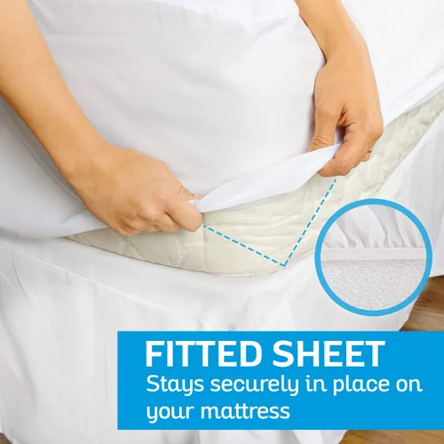 Miniatura 6 de Sures Protector de colchón impermeable – Sábana bajera lavable a máquina – Funda de cama sin vinilo – para niños, adultos y ancianos