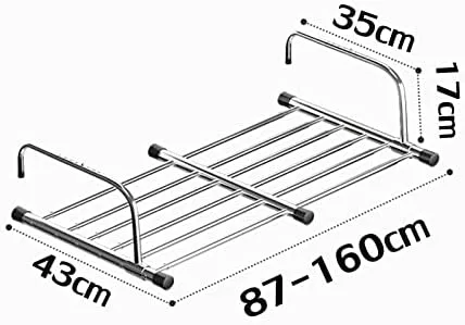 Miniatura 5 de Stainless Steel Portable Clothes Drying Rack, Retractable Laundry Rack for Balcony & Windowsill, Folding Towel Rack, Indoor/Outdoor Use