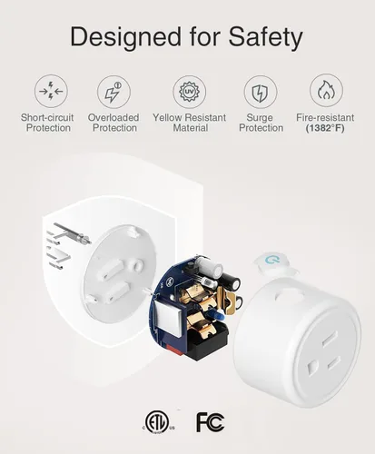 Miniatura 3 de GHome Smart Enchufe pequeño, enchufe inteligente WiFi funciona con Alexa y Google Home, toma de temporizador con control de aplicación, enchufes