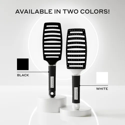 Miniatura 2 de ZENAGEN Zen Brush Gently Detangles Hair, Reduces Breakage, Enhances Scalp Stimulation, Lightweight Ergonomic Design, All Hair Types 1 ea Negro