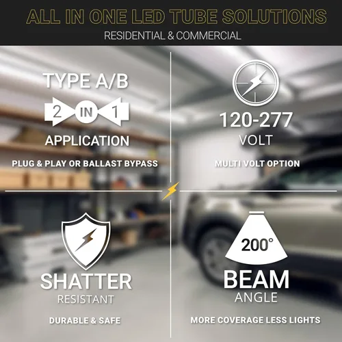 Miniatura 5 de NUWATT Paquete de 30 tubos de luz LED T8 de 4 pies, T10 T12 híbrido tipo A+B, 3000 K blanco cálido, 18 W, alto brillo 2,200 lúmenes, reemplazo