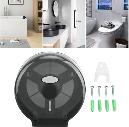Miniatura 5 de Dispensador de papel higiénico de un solo rollo, dispensador de papel higiénico comercial jumbo para montaje en pared, dispensador de papel