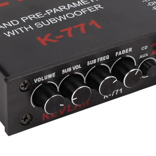 Miniatura 9 de Ecualizador gráfico de audio para automóvil de 7 bandas con filtro de paso bajo, entradas de alto nivel, salidas sub delanteras y traseras