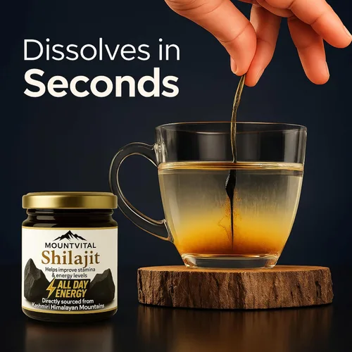Miniatura 3 de Resina Shilajit pura de Cachemira 0.35 fl oz (0.35 oz) - Suplemento Shilajit del Himalaya con ácido fúlvico y minerales traza - Resina mineral