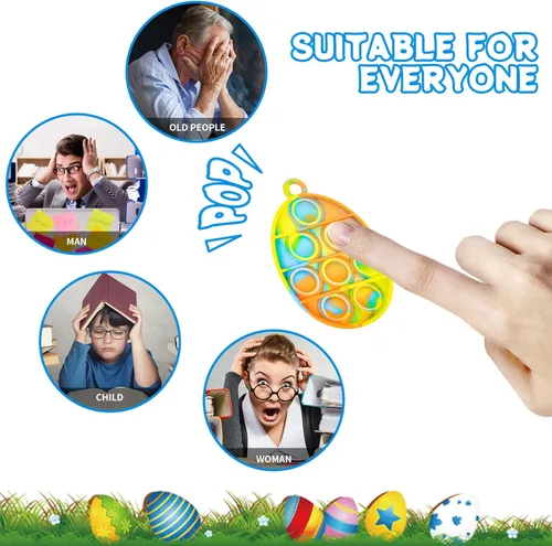 Miniatura 2 de Juguetes sensoriales para ansiedad de Pascua, 24 unidades, regalos de fiesta de Pascua para niños, rellenos de huevos de Pascua, rellenos de cestas