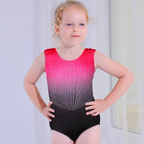 Miniatura 2 de BAOHULU Leotardo de gimnasia para niñas con diamantes brillantes para danza de ballet