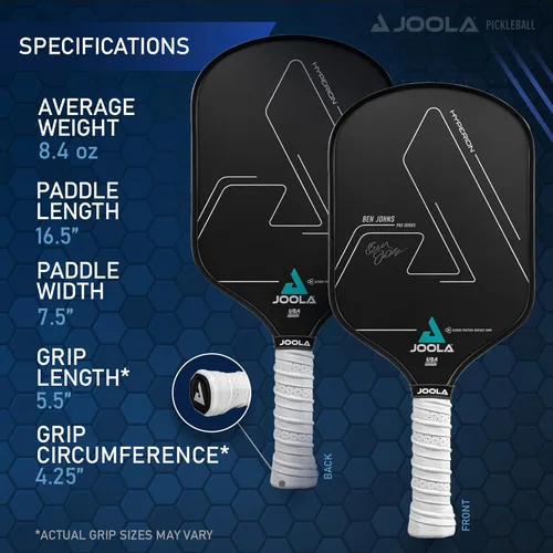 Miniatura 5 de JOOLA Ben Johns Hyperion CFS - Pala de pickleball con superficie de carbono con grano alto y giro, mango alargado, remo Ben Johns aprobado por USAPA