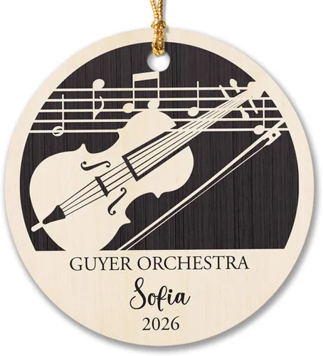 Miniatura 13 de Adorno de Navidad de instrumento musical de acordeón, nombre personalizado y adorno de año para acordeonista, regalo de profesor de música