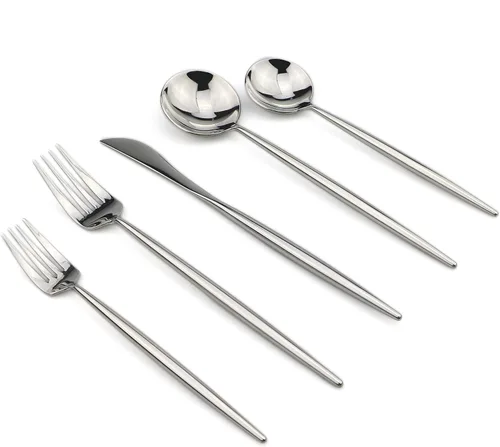 Miniatura 10 de 18/10 cubertería de acero inoxidable, acabado de espejo, apto para lavaplatos, Negro