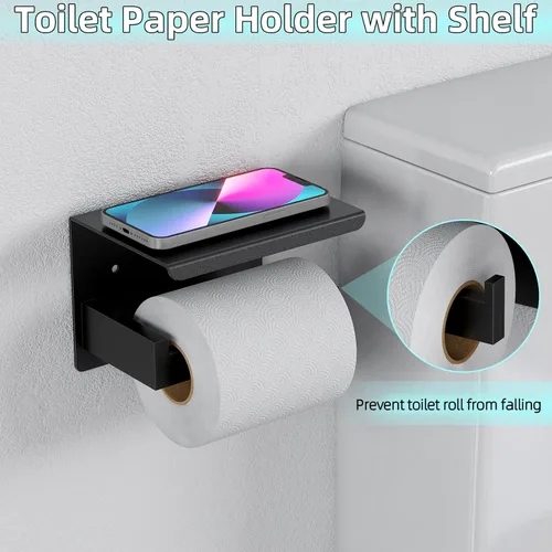 Miniatura 3 de Juego de accesorios de baño de 5 piezas, color negro mate, toalleros de acero inoxidable de 24 pulgadas para baño, juego de toallero, anillo