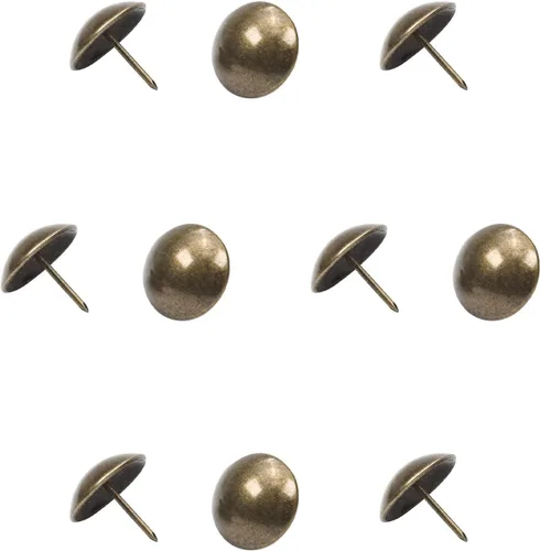 Miniatura 19 de MroMax 120 tachuelas de clavos para tapicería de 0.47 pulgadas de diámetro, hierro de estilo vintage, de metal, redondos, de 0.67 pulgadas de altura