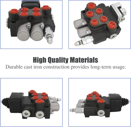 Miniatura 4 de Válvula hidráulica de 2 bobinas, válvula de control direccional hidráulica, válvula de control de joystick hidráulico de 11 GPM para tractores