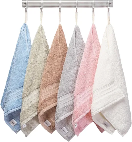 Miniatura 3 de Toallas de mano de algodón ultra gruesas, suaves y absorbentes para baño (azul, paquete de 2, 14 x 29 pulgadas), toallas multiusos para baño