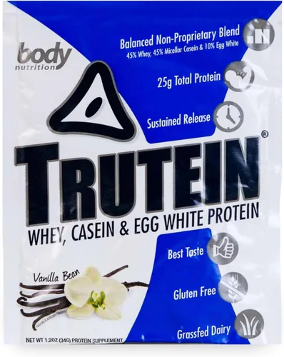 Miniatura 26 de Body Nutrition Trutein Polvo de Proteína Alto: 45% Suero, 45% Caseína, 10% Clara de Huevo, Sin Gluten, Bajo en Sodio, Polvo de Proteína de Suero