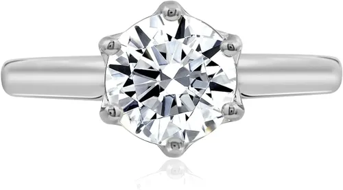 Miniatura 8 de Tienda Collection Sterling Silver Solitaire Ring set with Round Infinite Elements Cubic Zirconia