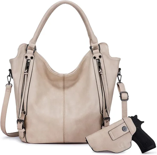 Miniatura 13 de Bolso Hobo oculto para mujer, de piel sintética, bolso cruzado de hombro, bolsa grande con funda desmontable