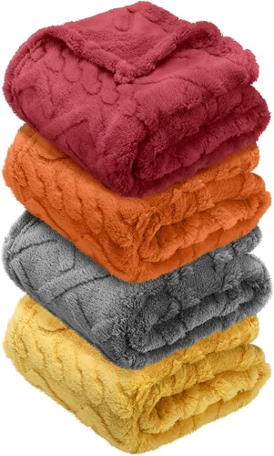 Miniatura 9 de VitalCozy Juego de 4 Mantas de Felpa Suave para Bebé 30" x 40" 3D de Peluche Cálido Mantas de Envoltura para Dormitorio para Niños Pequeños, Niñas