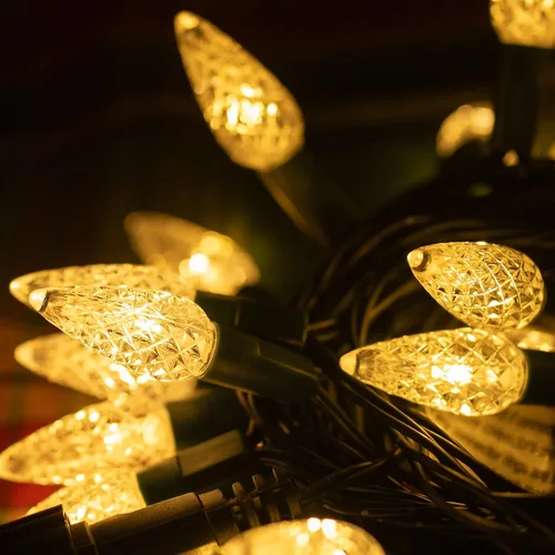 Miniatura 5 de Dazzle Bright C6 - Tira de luces de Navidad, 200 luces LED de 66 pies, impermeables, conectables con temporizador, 8 modos de luces de Navidad