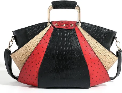 Miniatura 4 de Bolso de Mujer de Gran Capacidad de Cuero Cartera de Diseñador de Moda con Asa Superior de Metal Bolsos de Mano para Mujer Bandolera Bolsos Grandes
