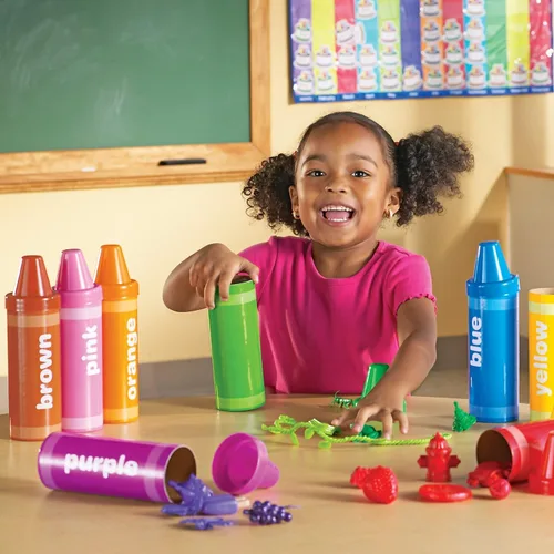 Miniatura 2 de Learning Resources Crayones de clasificación arcoíris - Regalos para niños pequeños, accesorios para niños pequeños, juguetes de apilar jumbo