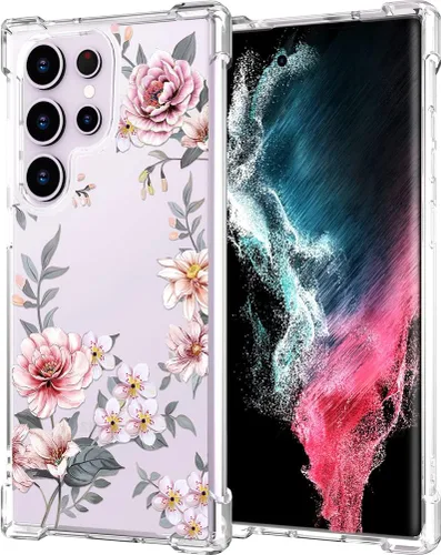 Miniatura 17 de Hungo Funda compatible con Samsung Galaxy S23 con diseño floral y bonito diseño transparente, femenino para mujeres y niñas, con hermoso clavel