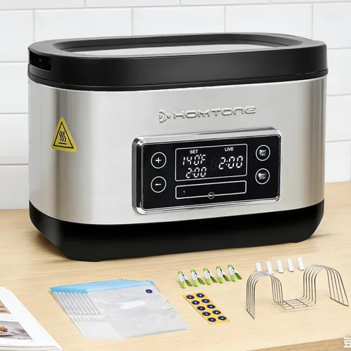 Homtone Cocina Sous Vide de 8 cuartos de galón con control de temperatura y temporizador, acero inoxidable para filetes, mariscos, verduras, máquina