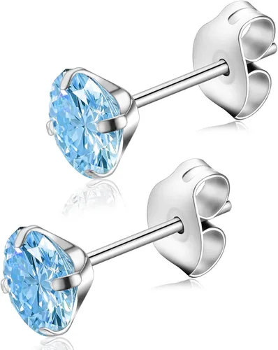 YSWUJIN Aretes de titanio G23, hipoalergénicos para mujeres, niñas, hombres, orejas sensibles, circonita cúbica, pulido de alta calidad con parte