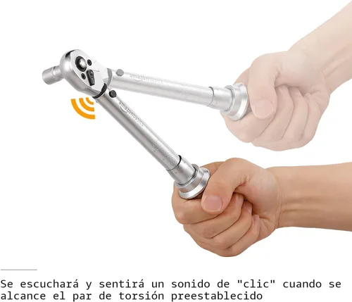 Miniatura 3 de Amazon Basics Llave dinamométrica de clic de transmisión de 1/4 de pulgada - 20-150 libras-pulgada, 2.5-15 Nm