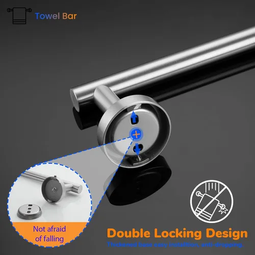 Miniatura 5 de Miyili Toallero de baño de acero inoxidable de 12 pulgadas para baño, soporte de toalla de cocina, montaje en pared, acabado cepillado, A01N30A