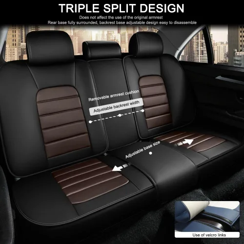 Miniatura 3 de 5 fundas de asiento para Chevy Aveo 2005-2023, fundas de asiento de automóvil de cuero, impermeables, antideslizantes, suaves, cómodas fundas