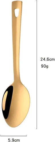 Miniatura 5 de BuyGo - Cuchara de servir de acero inoxidable para bufé y banquete, 9.69 pulgadas, apta para lavavajillas