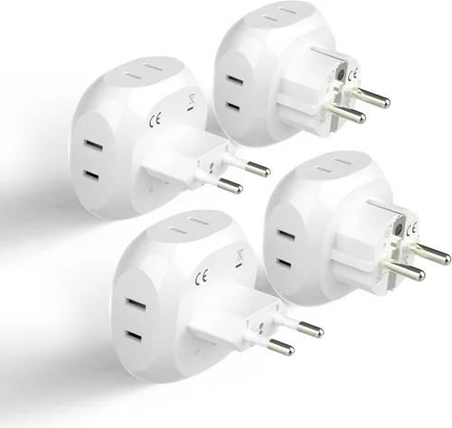 Miniatura 21 de Kit de adaptador de viaje mundial Ceptics 2 USB-A, USB-C, tomas de corriente EE. UU., entrega de potencia 20W/QC 18W, protección contra