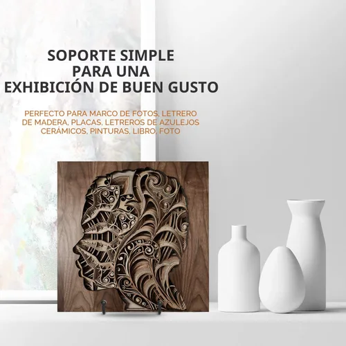 Miniatura 4 de TR-LIFE Soportes de placa para exhibición, soporte de 6 pulgadas + soporte de marco de metal para imagen, plato decorativo, libro, caballete