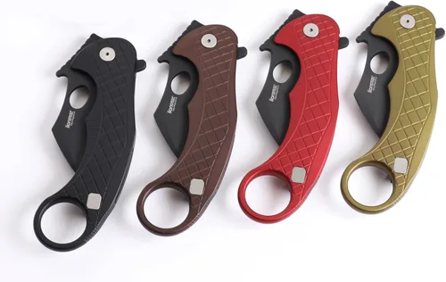 Miniatura 3 de LionSTEEL LEONE - Cuchillo plegable Karambit con hoja de acero CPM-Magnacut, mango integral de aluminio sólido, diseño Emerson Wave Design, negro