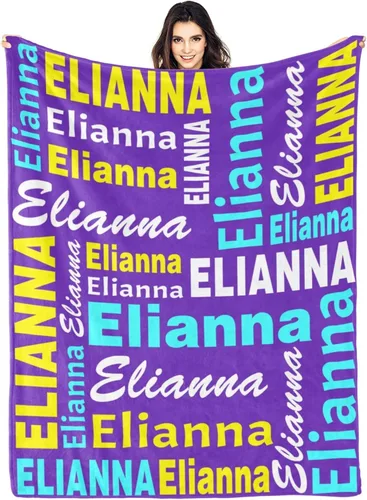 Miniatura 12 de Manta personalizada con nombre, manta personalizada con nombre, manta personalizada para adultos, niños y bebés, manta personalizada con monograma