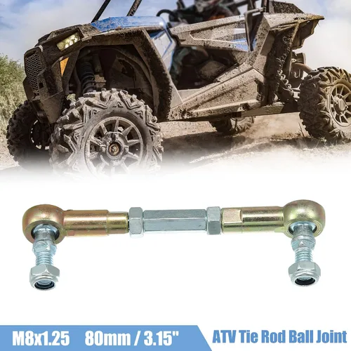 Miniatura 2 de X AUTOHAUX 2 piezas de junta esférica de barra de acoplamiento de dirección M8 de 80 mm para ATV de 50 cc, 70 cc, 90 cc, 110 cc, 125 cc, 150 cc, 200