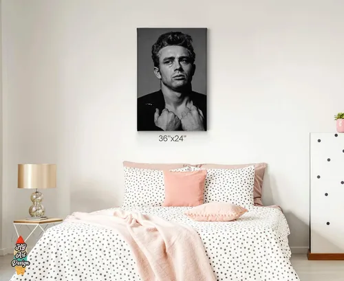 Miniatura 4 de HB Art Design Sesión de fotos sexy de James Dean en lienzo en blanco y negro, impresión artística de icono americano, sala de estar, dormitorio