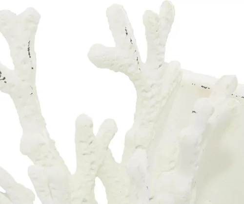 Miniatura 4 de Deco 79 Sujetalibros decorativos de metal coral antideslizantes, juego de 2 sujetalibros de oficina de 5 pulgadas de ancho, 7 pulgadas de alto