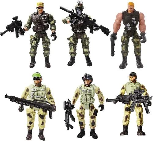 Miniatura 7 de Figura de acción de soldado para hombres del ejército con accesorios de armas, figura del equipo SWAT, juego militar, ideal para Navidad