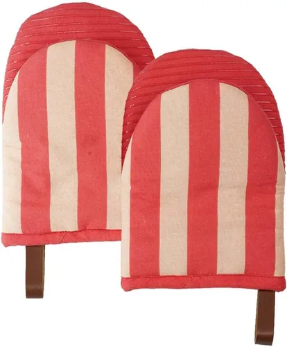 Miniatura 14 de Folkulture Mini guantes de horno resistentes al calor (5.75 x 9) Juego de 2 guantes cortos para horno con lazo para colgar, guantes de horno