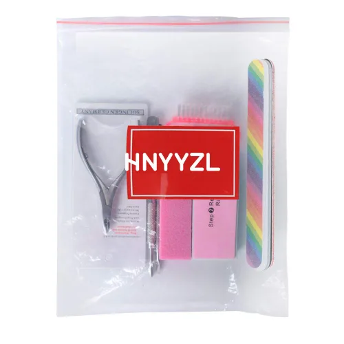 Miniatura 6 de Lima de uñas rectangular de doble cara y pulidor, esponja de bloque pulido, cepillo de uñas, viene con pinza de cutícula y empujador, kit