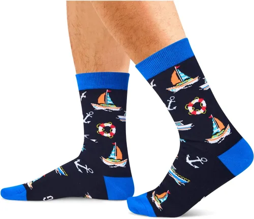 Miniatura 2 de Zmart Funny Football Basketball Softball Volleyball Boating Gifts For Men Women, Unisex Novelty Sailing Rugby Socks