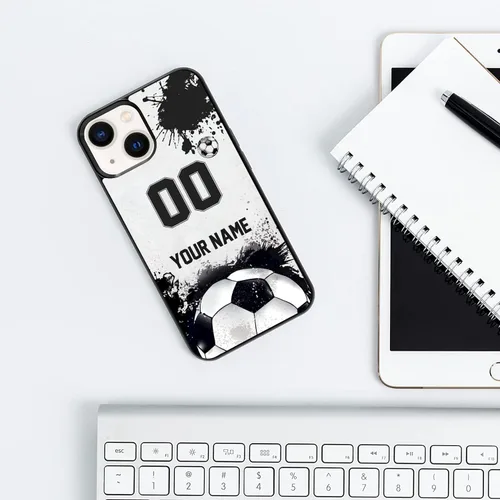 Funda de teléfono de fútbol personalizada con nombre/número para iPhone 14 13 12 11 Pro Max XR XS Samsung Galaxy S23 PLUS ULTRA S22 S21 S20 FE Note